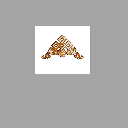 Avangarde Altın Renk Kareli Üçgen Süs - Gold (26-14cm)