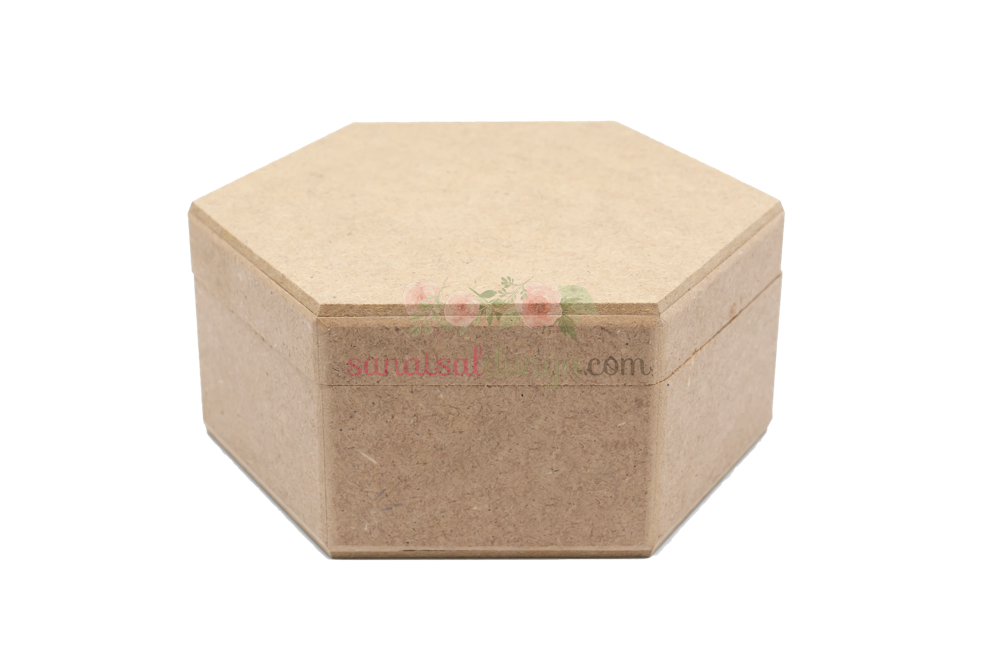 Altıgen Dekoratif Ahşap Kutu (MDF)