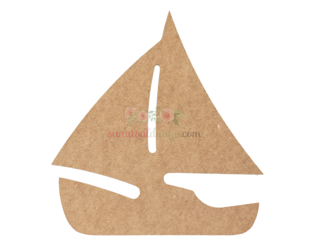 Ahşap Yelkenli Figürü (MDF Obje)(24x22)