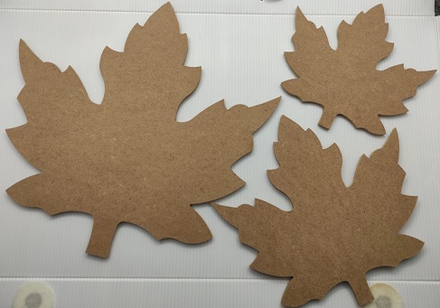 Çınar Yaprak 3Lü Set- (MDF Obje)-137805