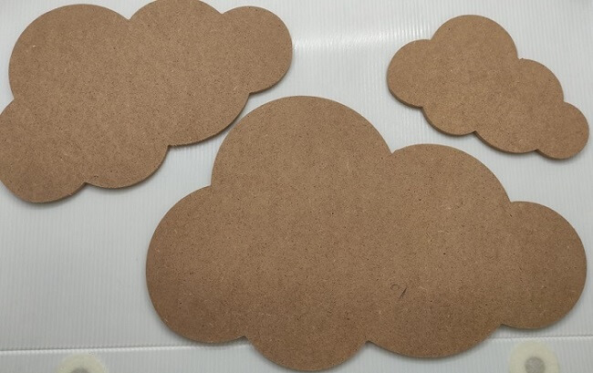 Bulut 3Lü Set- (MDF Obje)