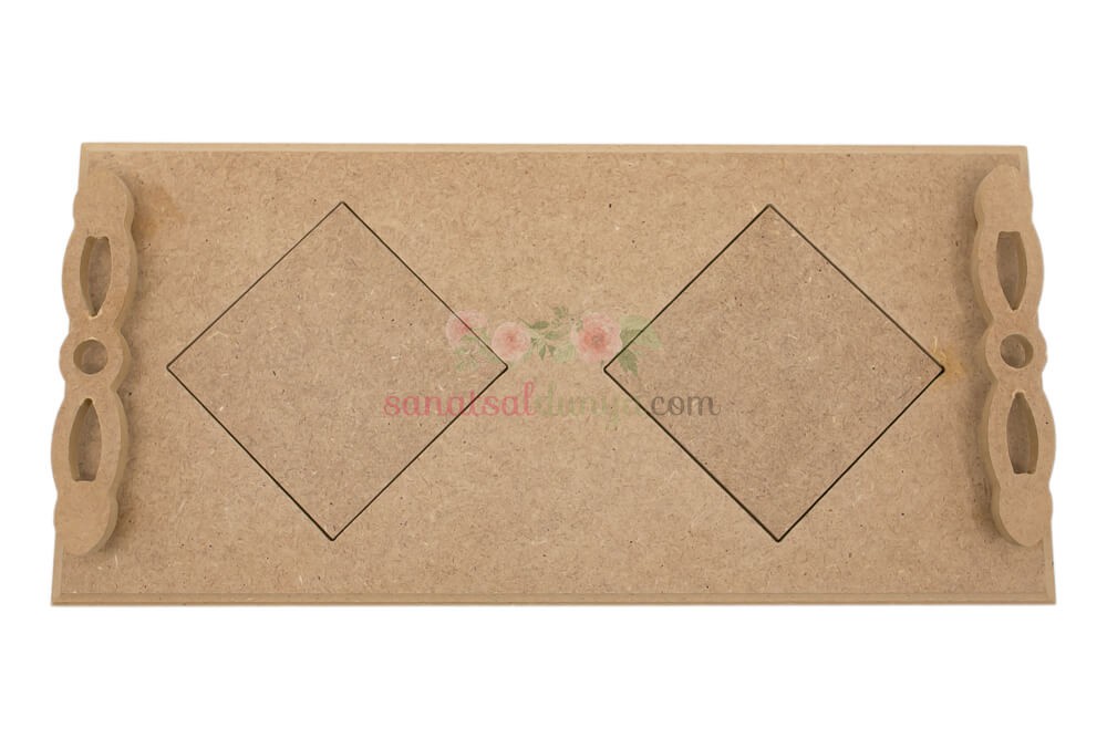 Bardak Altlıklı Fiyonk Tepsi 20x41