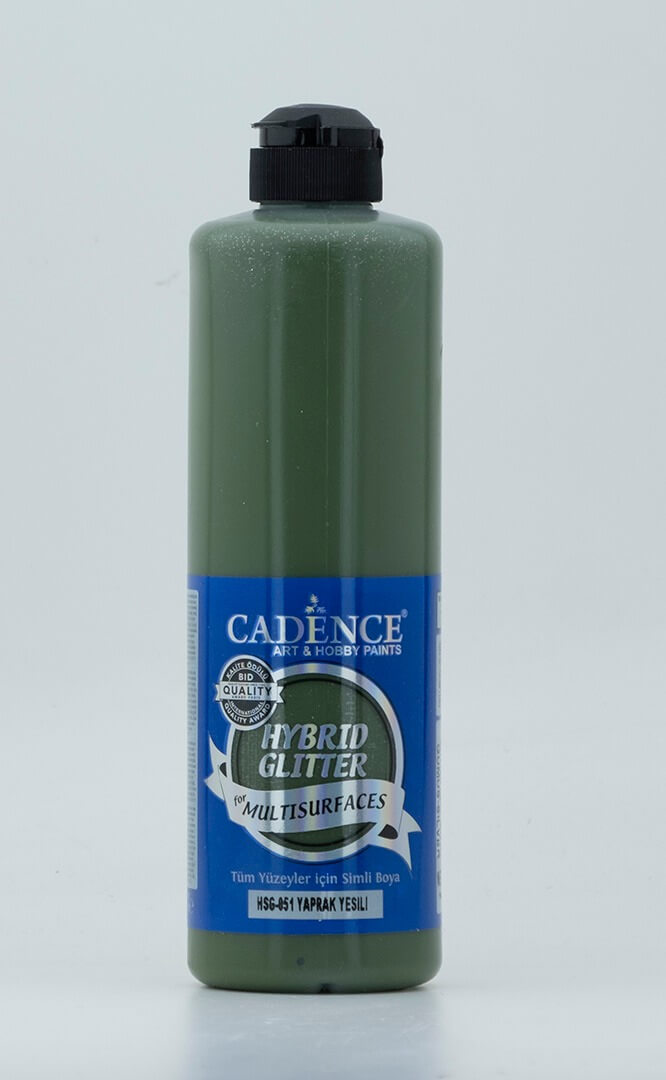 Yaprak Yeşili Cadence Multisurface Gümüş Simli Akrilik Boya HSG051 - 500 ML