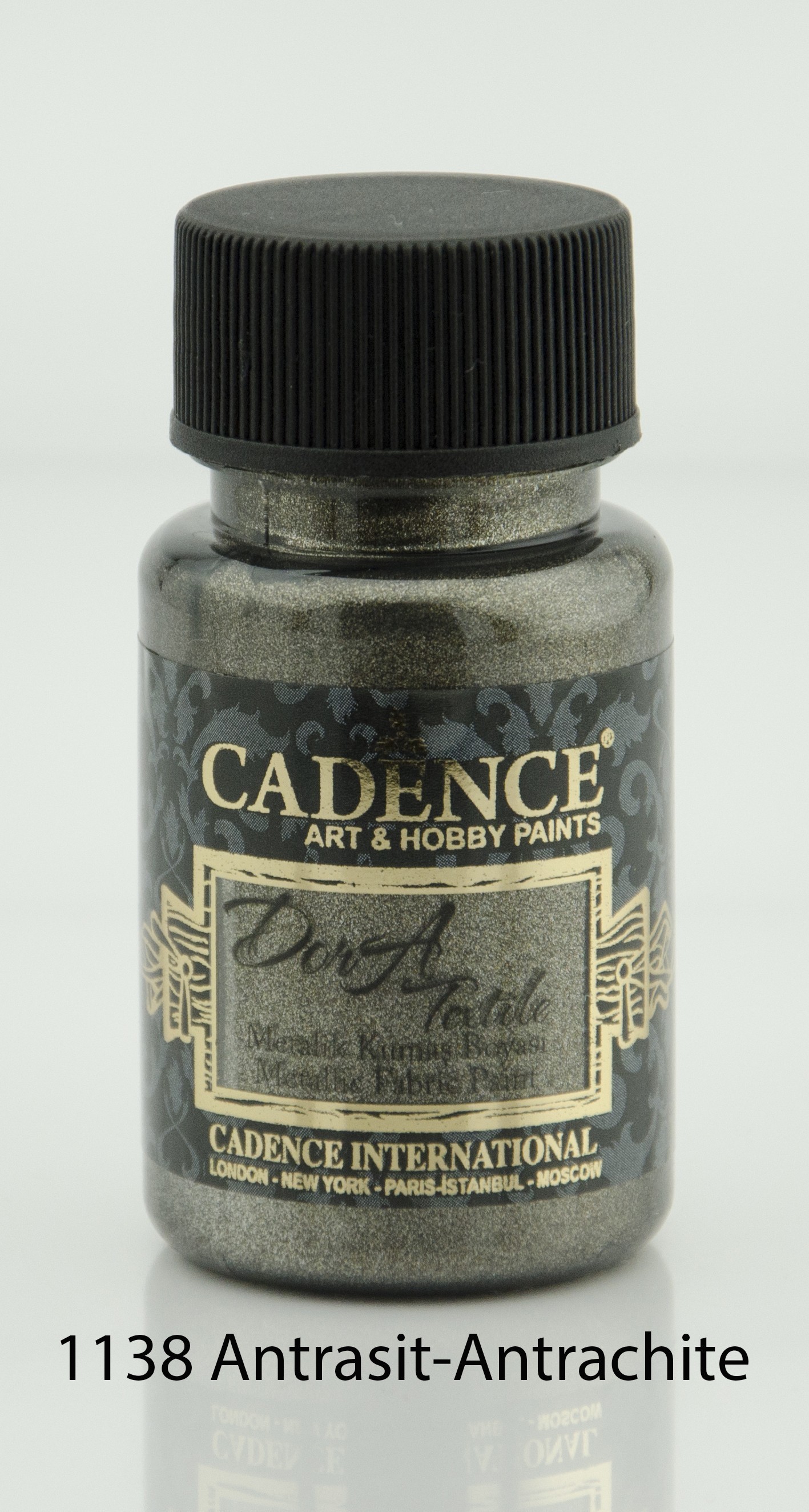 1138 Antrasit - Dora Metalik Kumaş Boyası