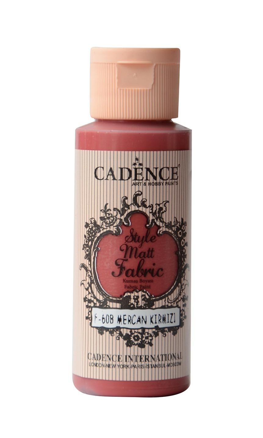 608 Mercan Kırmızı Kumaş Boyası 59ML(cc)