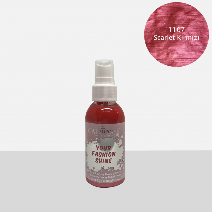 1107 Scarlet Kırmızı Sprey Metalik Kumaş Boyası