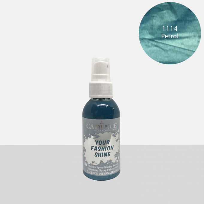 1114 Petrol Yeşili Sprey Metalik Kumaş Boyası