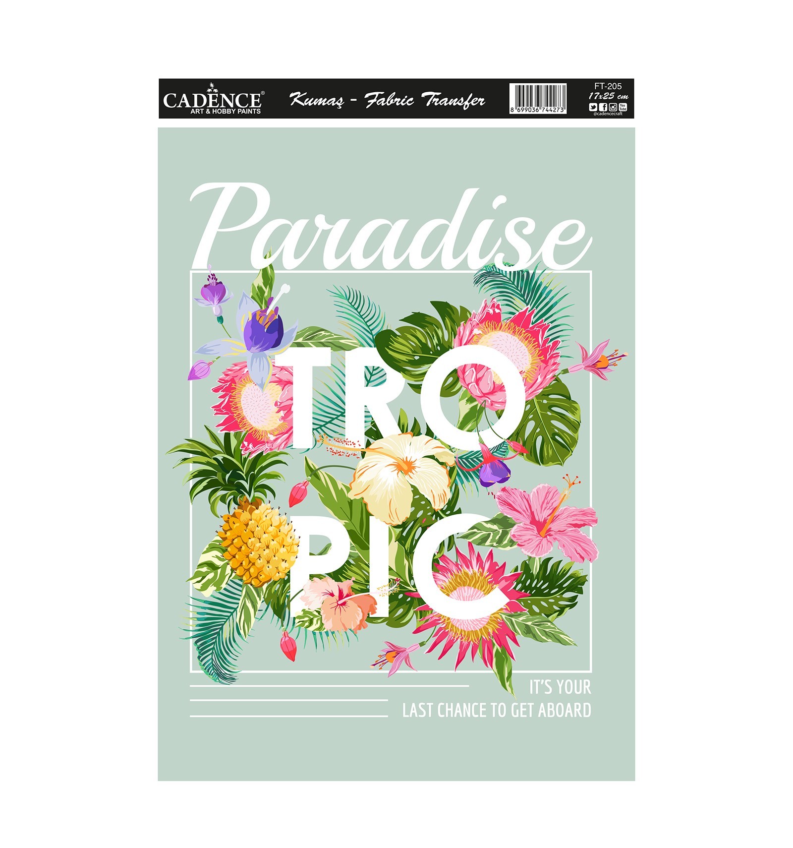 Cadence Kumaş Transfer Tropic 17x25 KT-205