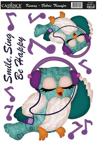 Cadence Kumaş Transfer Baykuş Müzik 25x35 KT21