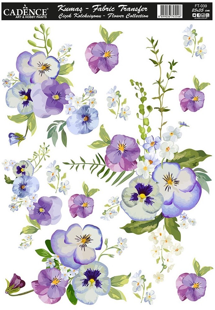 Cadence Kumaş Transfer Çiçek Koleksiyonu 25x35 KT39