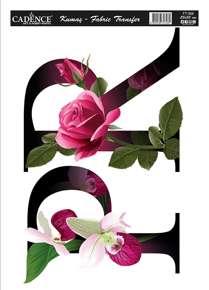 Cadence Kumaş Transfer Harf Koleksiyonu 25x35 KT58