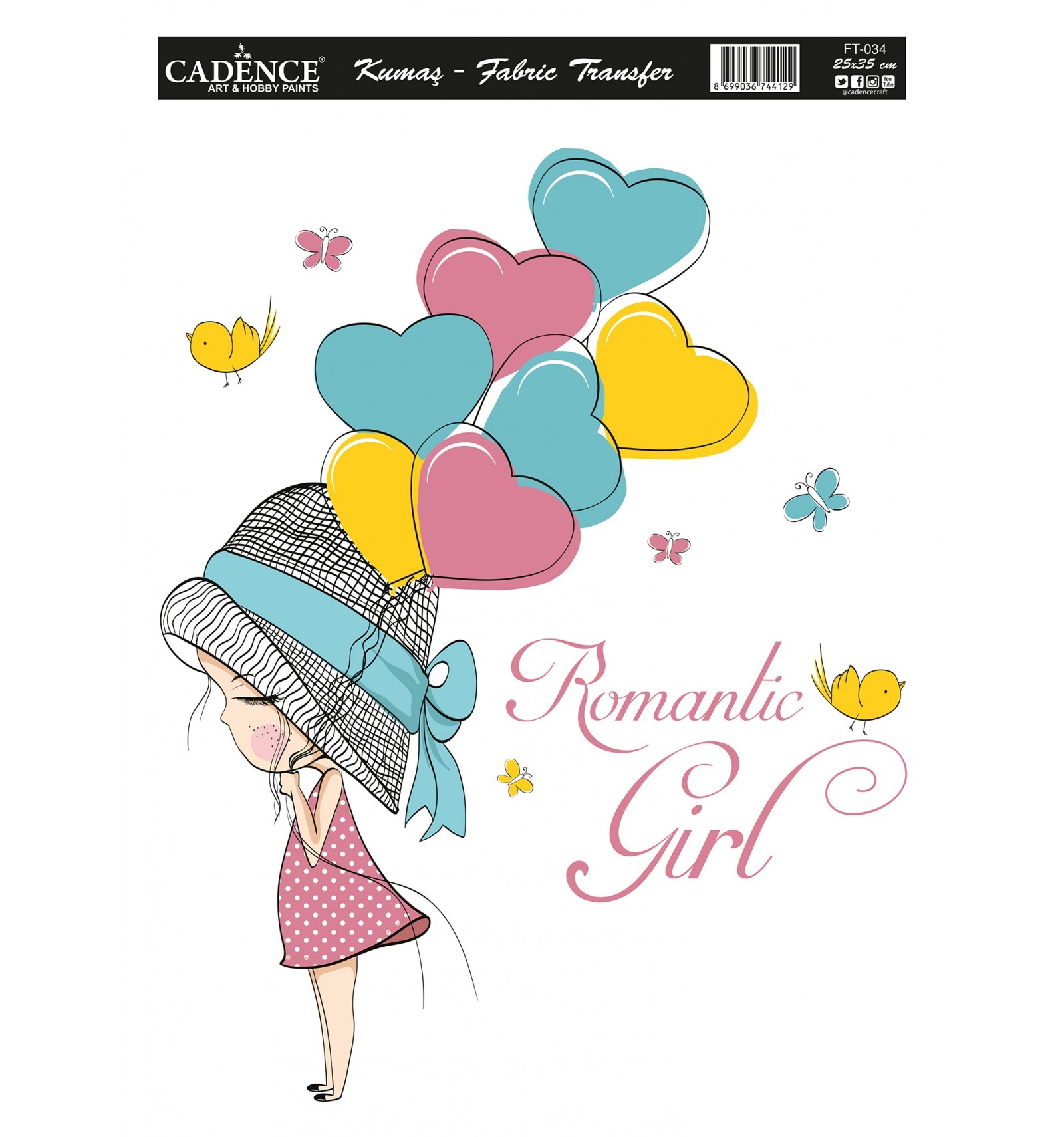 Cadence Kumaş Transfer Renkli Balon 25x35 KT-34
