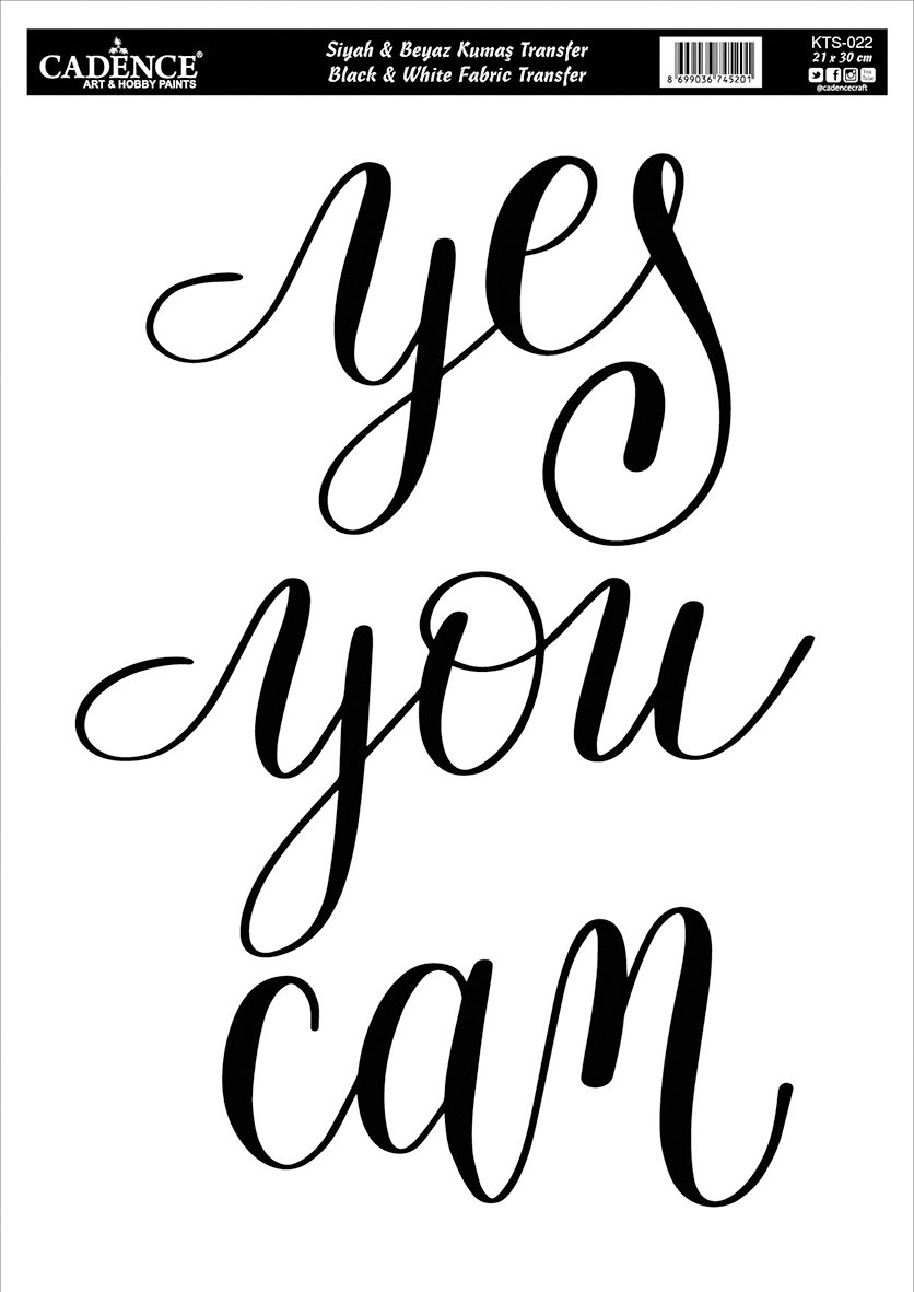 Siyah Beyaz Kumaş Transfer KTS0022