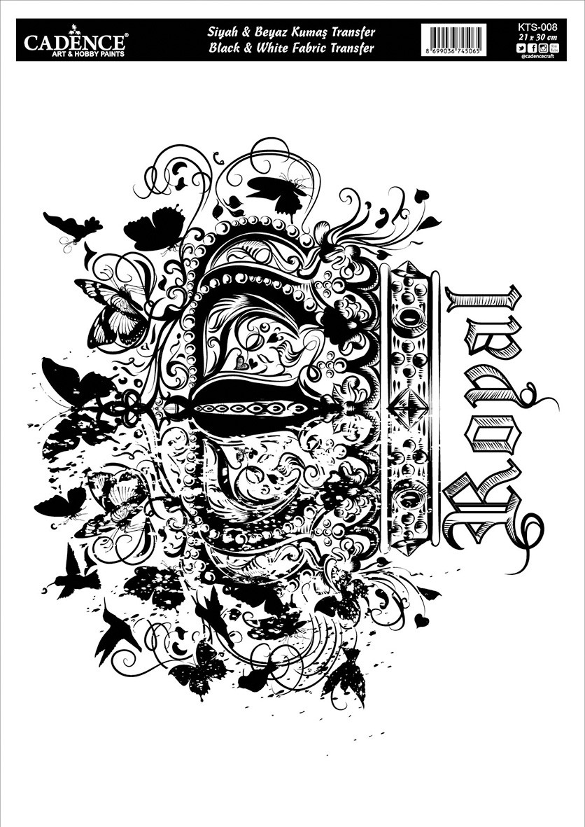 Siyah Beyaz Kumaş Transfer KTS0008
