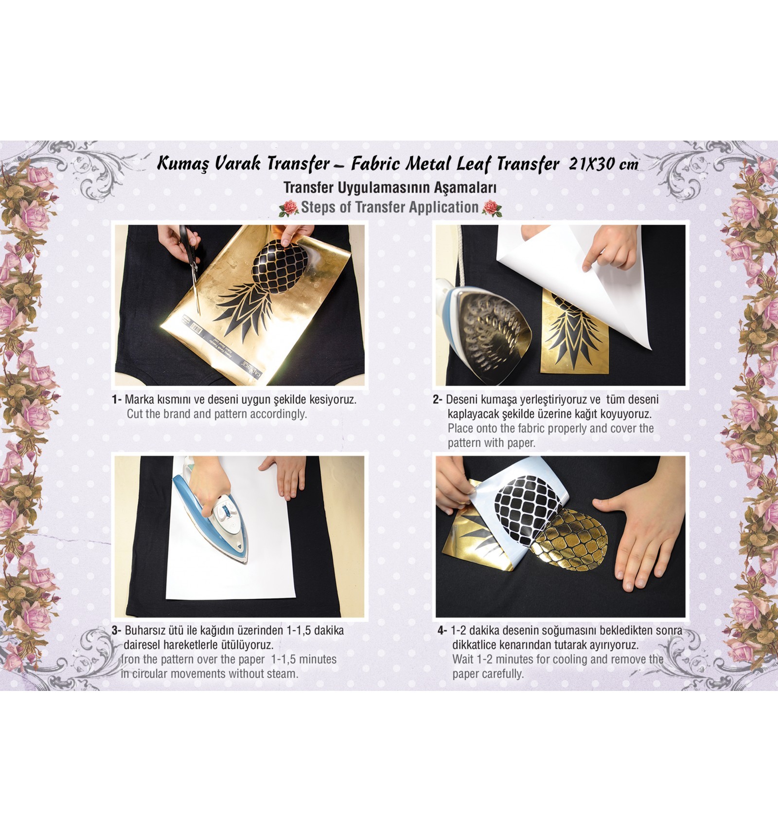 Cadence Varak Kumaş Transfer Ananas 21x30 VT01