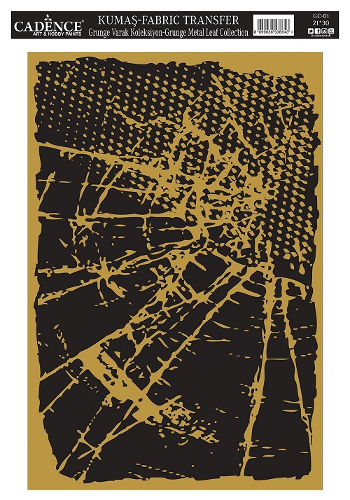 Cadence Grunge Varak Kumaş Transfer 21x30 GC-01 - Altın