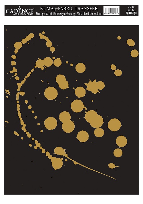 Cadence Grunge Varak Kumaş Transfer 21x30 GC-10 - Altın