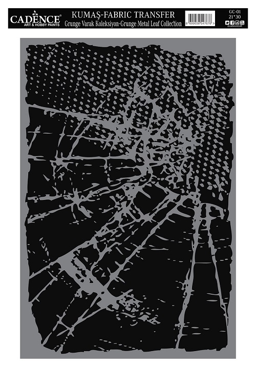 Cadence Grunge Varak Kumaş Transfer 21x30 GC-01 - Gümüş