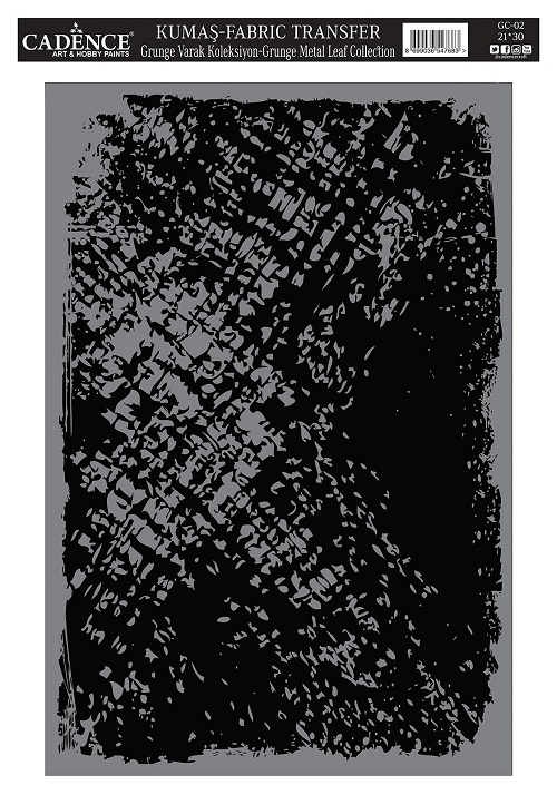 Cadence Grunge Varak Kumaş Transfer 21x30 GC-02 - Gümüş