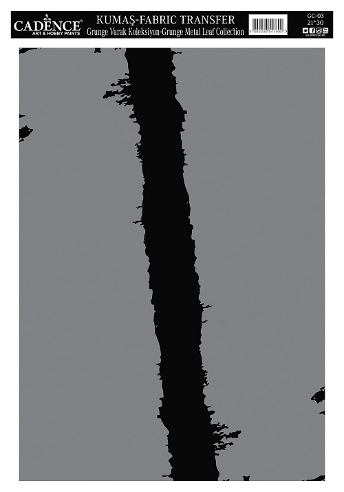 Cadence Grunge Varak Kumaş Transfer 21x30 GC-03 - Gümüş