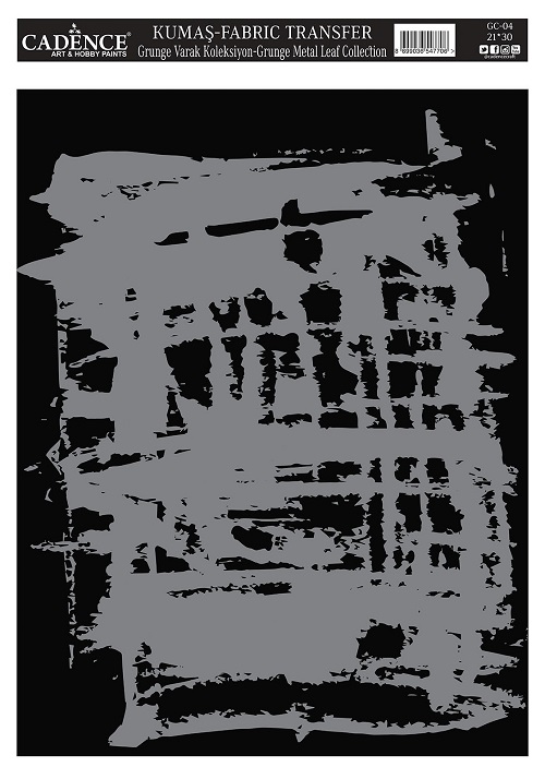 Cadence Grunge Varak Kumaş Transfer 21x30 GC-04 - Gümüş