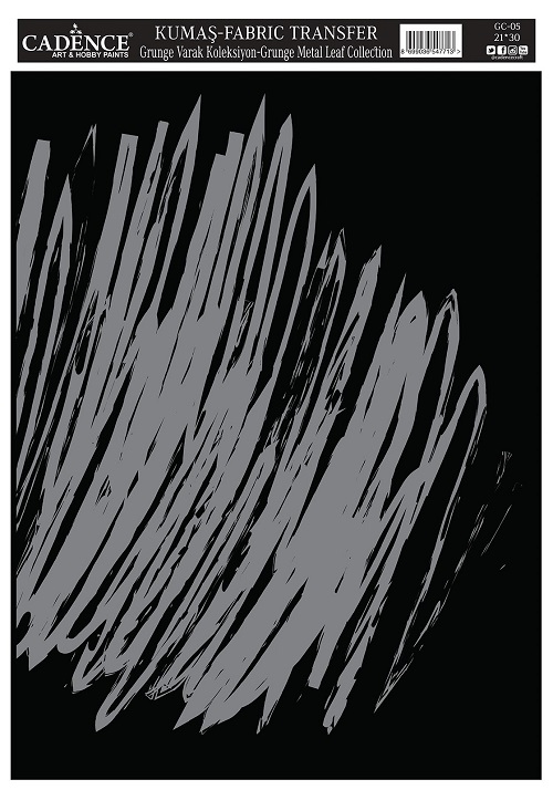 Cadence Grunge Varak Kumaş Transfer 21x30 GC-05 - Gümüş