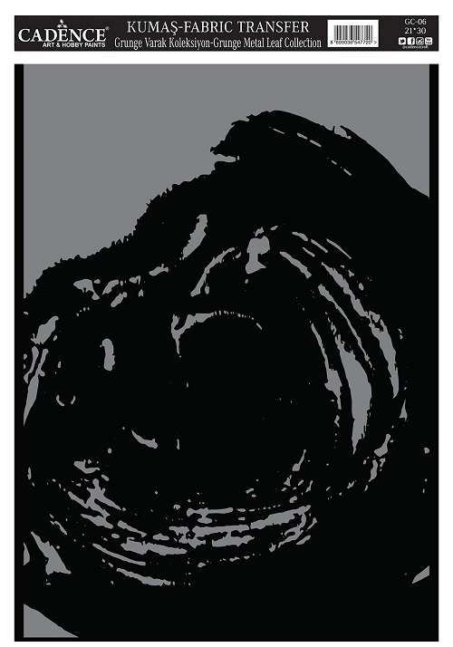 Cadence Grunge Varak Kumaş Transfer 21x30 GC-06 - Gümüş