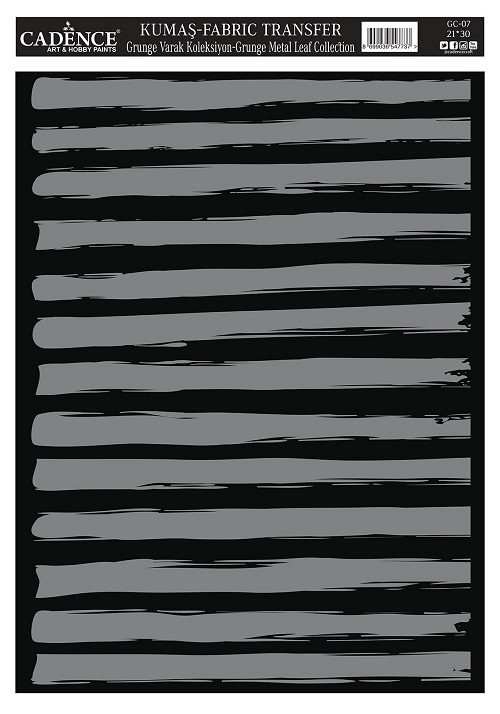 Cadence Grunge Varak Kumaş Transfer 21x30 GC-07 - Gümüş