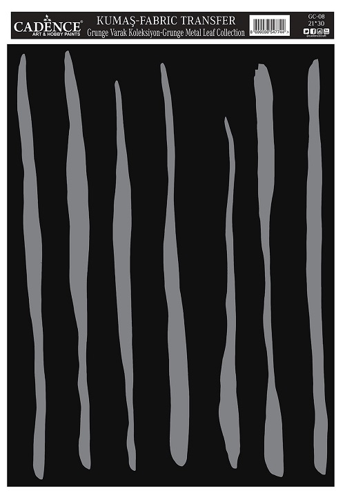 Cadence Grunge Varak Kumaş Transfer 21x30 GC-08 - Gümüş