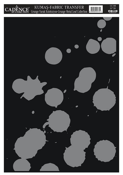 Cadence Grunge Varak Kumaş Transfer 21x30 GC-09 - Gümüş