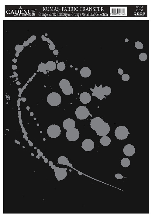 Cadence Grunge Varak Kumaş Transfer 21x30 GC-10 - Gümüş