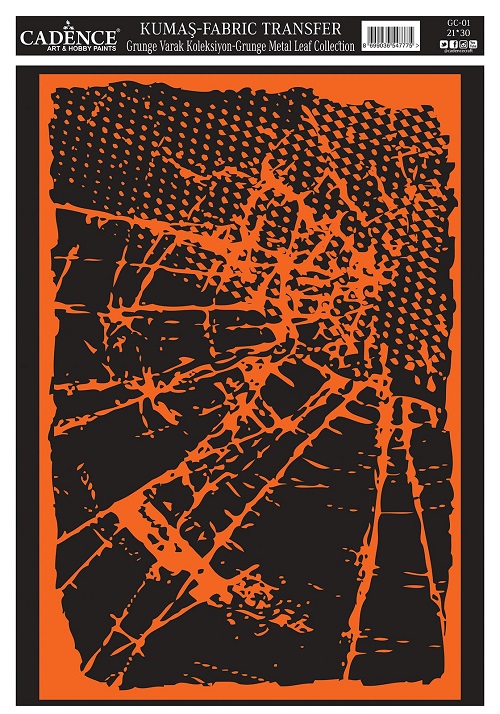 Cadence Grunge Varak Kumaş Transfer 21x30 GC-01 - Rosegold