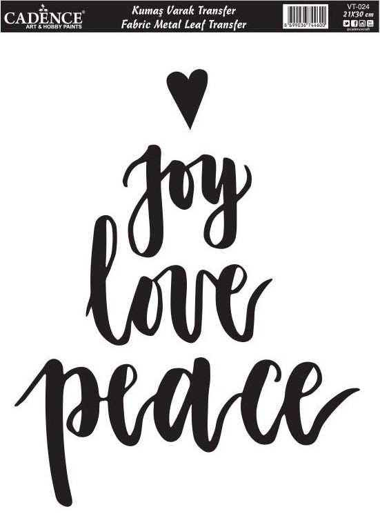 Cadence Varak Kumaş Transfer Peace 21x30 VT24