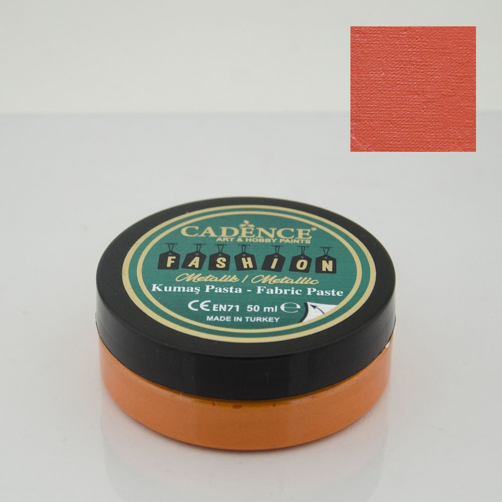 Turuncu Cadence Metalik Kumaş Rölyef Pasta 04