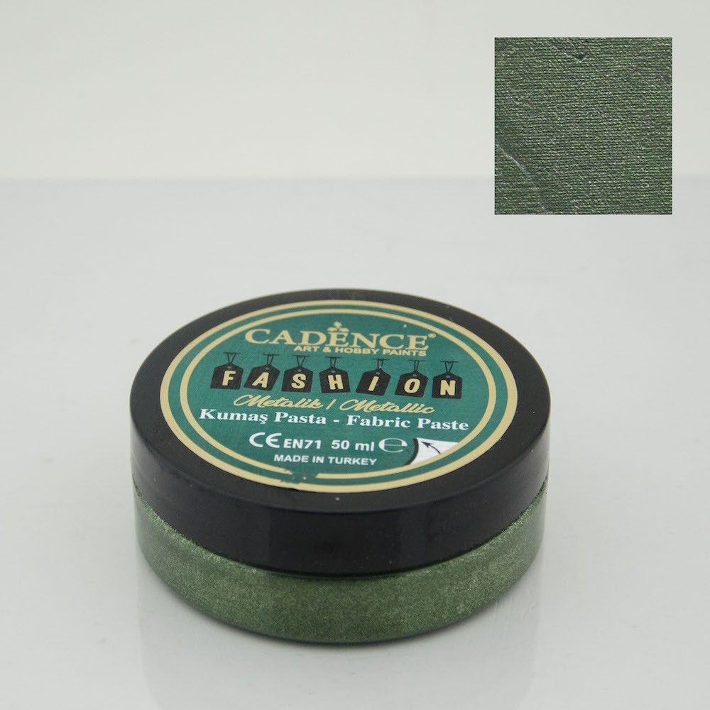 Yeşil Cadence Metalik Kumaş Rölyef Pasta 08