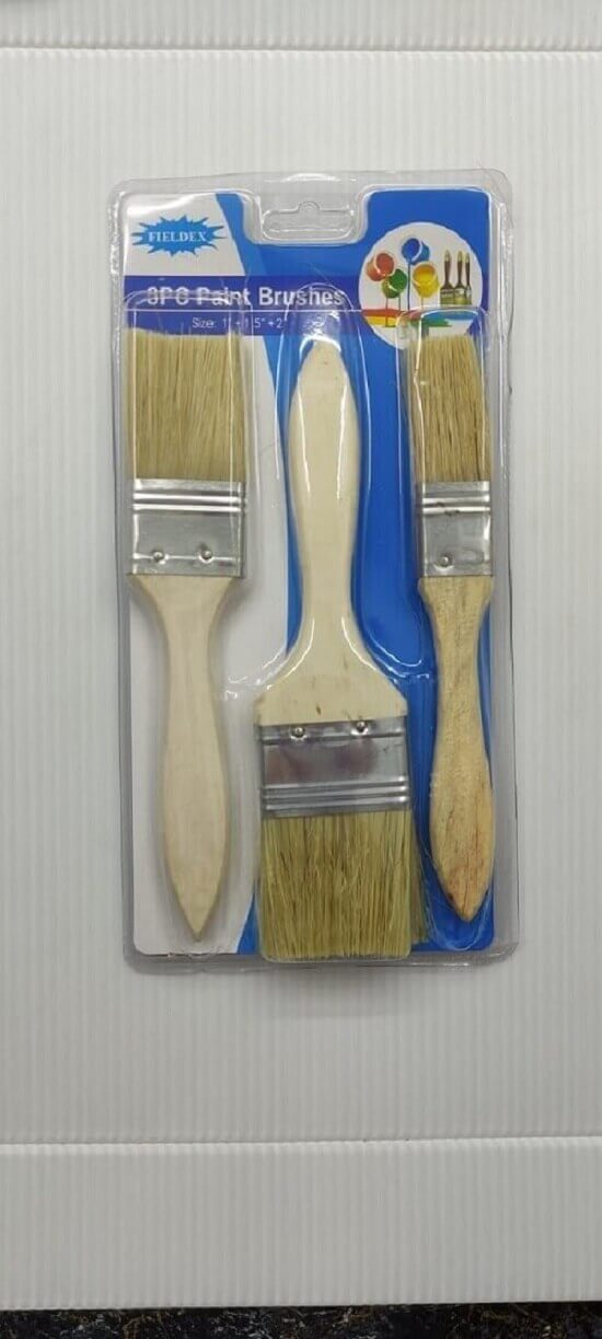 Ahşap Saplı Özel  Zemin ve Eskitme Fırça 3lü Set