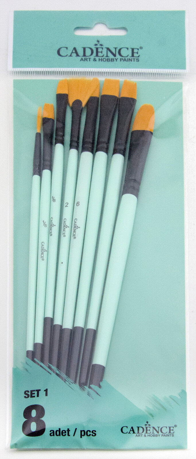 Cadence Turkuaz Zemin Fırçası 8'li Set