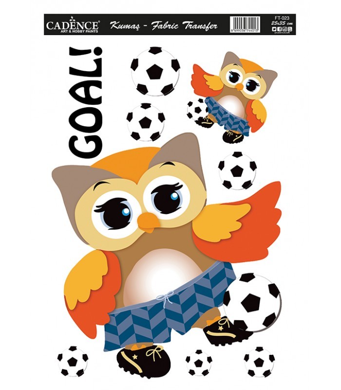 Cadence Kumaş Transfer Baykuş Futbolcu 25x35 KT-23