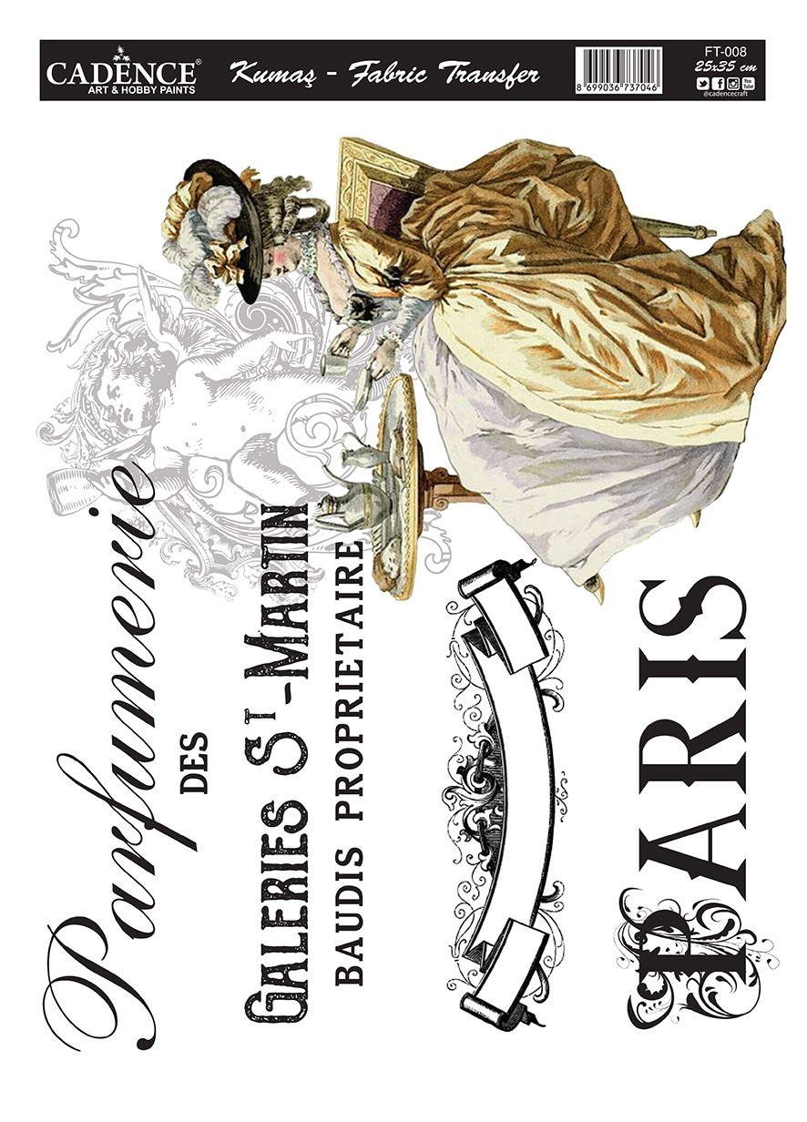 Cadence Kumaş Transfer Parfüm Paris 25x35 KT-08