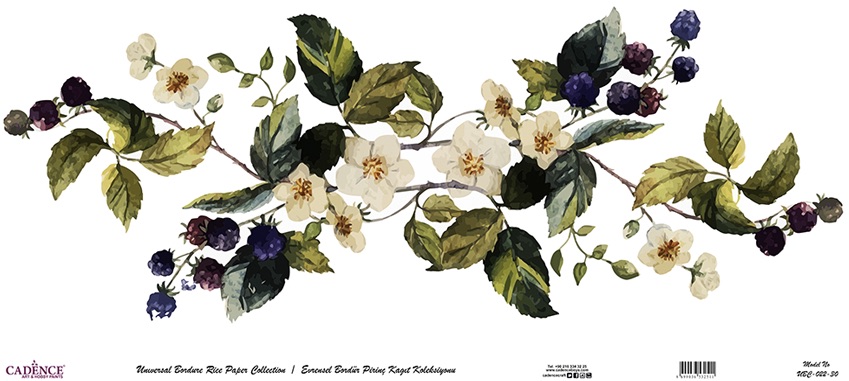 Cadence Bordür Pirinç Dekopaj Böğürtlen Desen - UBC022