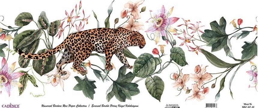 Cadence Bordür Pirinç Dekopaj Kaplan Desen Beyaz - UBC017