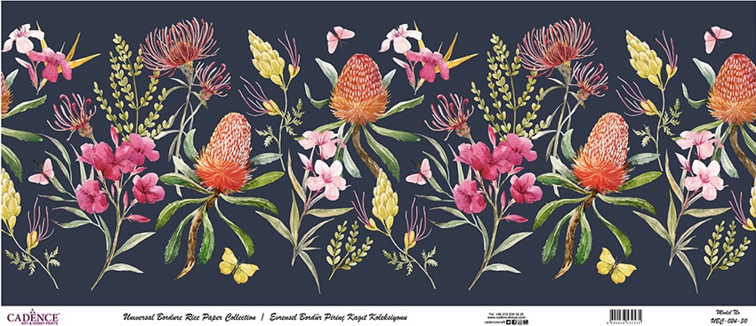 Cadence Bordür Pirinç Dekopaj Lilyum Desen Siyah - UBC024