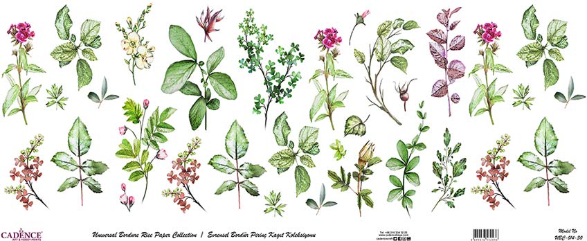 Cadence Bordür Pirinç Dekopaj Yeşil YaprakDesen - UBC014