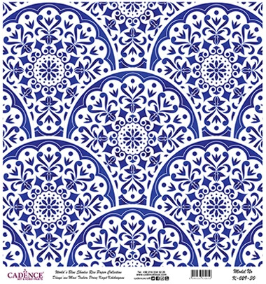 Çini Desen Mavi Tonlar Cadence Pirinç Dekopaj  - K029