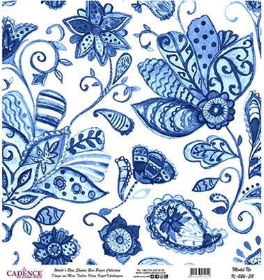 Mavi Tonlar Cadence Pirinç Dekopaj  - K026