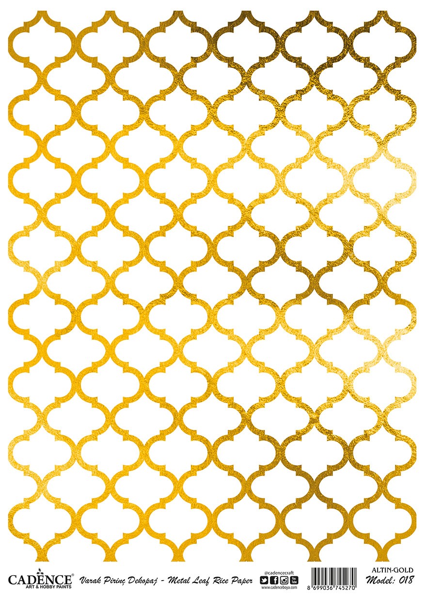 Cadence Altın-Gümüş Varak Pirinç Dekopaj (Zemin) - A18
