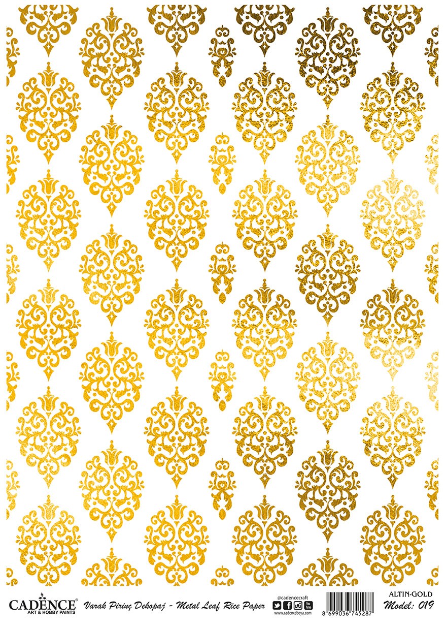 Cadence Altın-Gümüş Varak Pirinç Dekopaj (Zemin) - A19