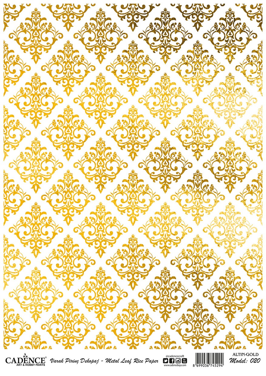 Cadence Altın-Gümüş Varak Pirinç Dekopaj (Zemin) - A20