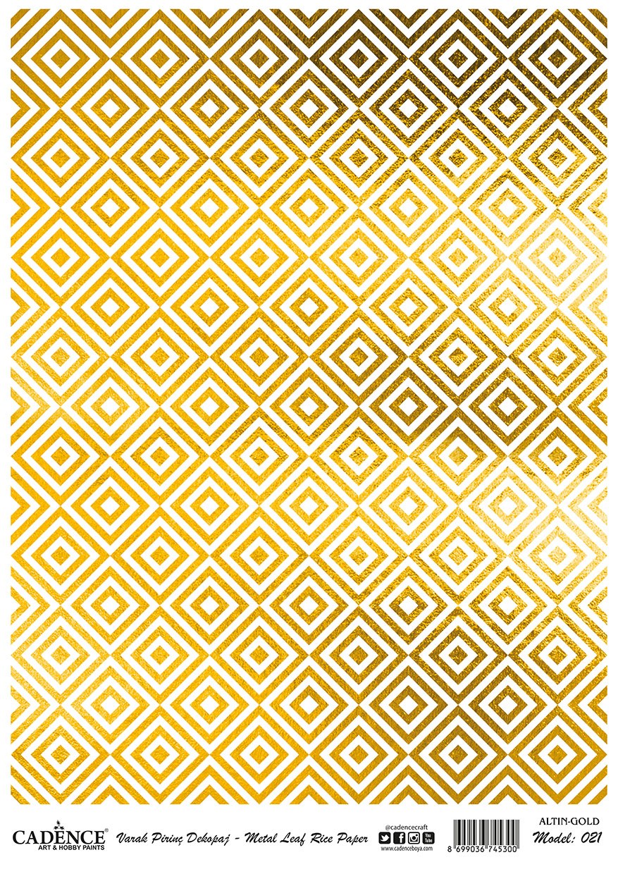 Cadence Altın-Gümüş Varak Pirinç Dekopaj (Zemin) - A21