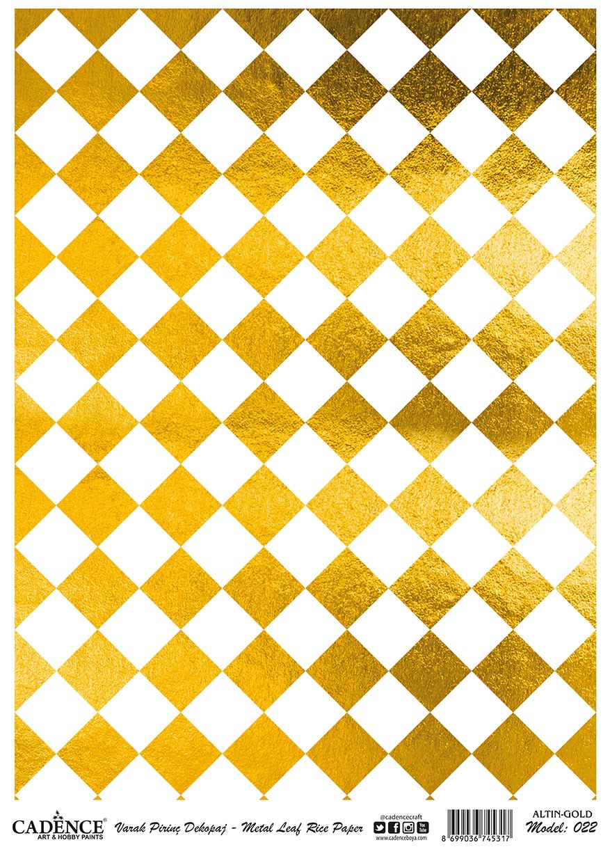 Cadence Altın-Gümüş Varak Pirinç Dekopaj (Zemin) - A22